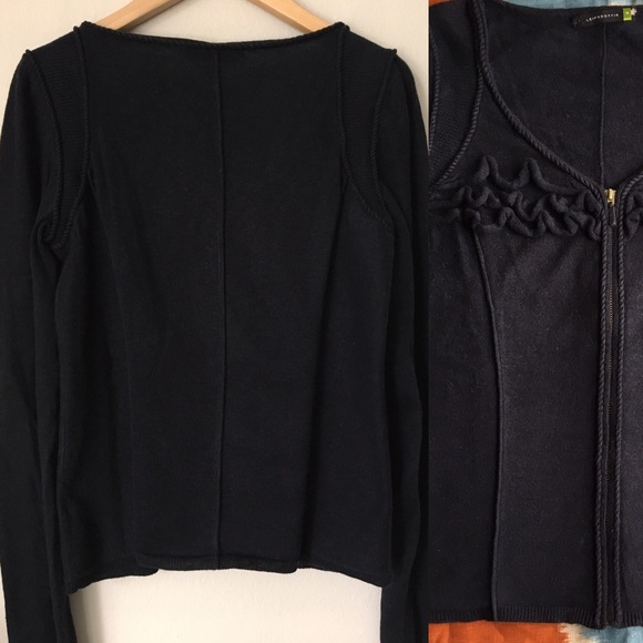 Leifsdottir Anthropologie Zip Ruffle Cardigan - Picture 3 of 7